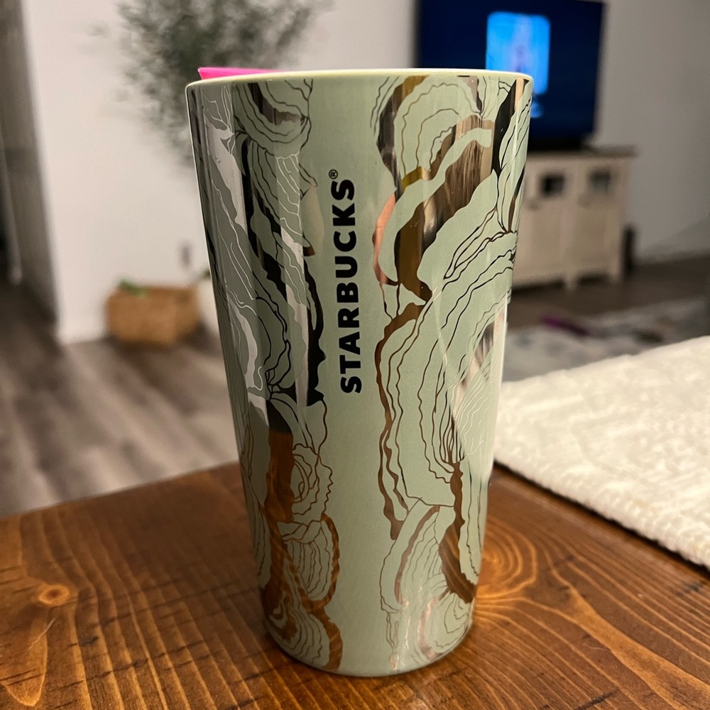 NWT Starbucks Mint Green Reflective Ceramic Tumbler
